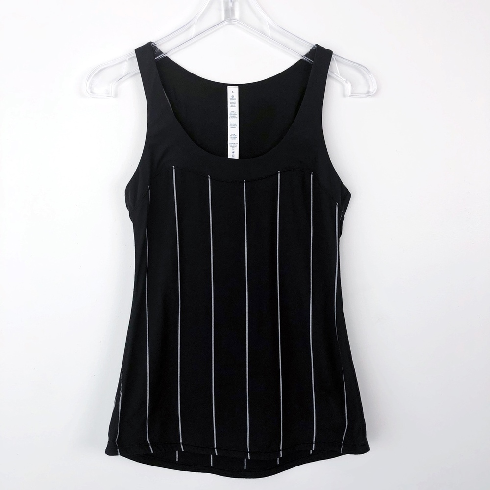 Lululemon Black Grey Stripes Racerback Tank